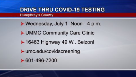 Humphreys County Drive Thru Testing